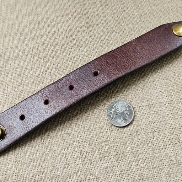 Tandy Genuine Leater Bracelet Handmade Brown Wrist Band Size 6.5 inches - Picture 10 of 10